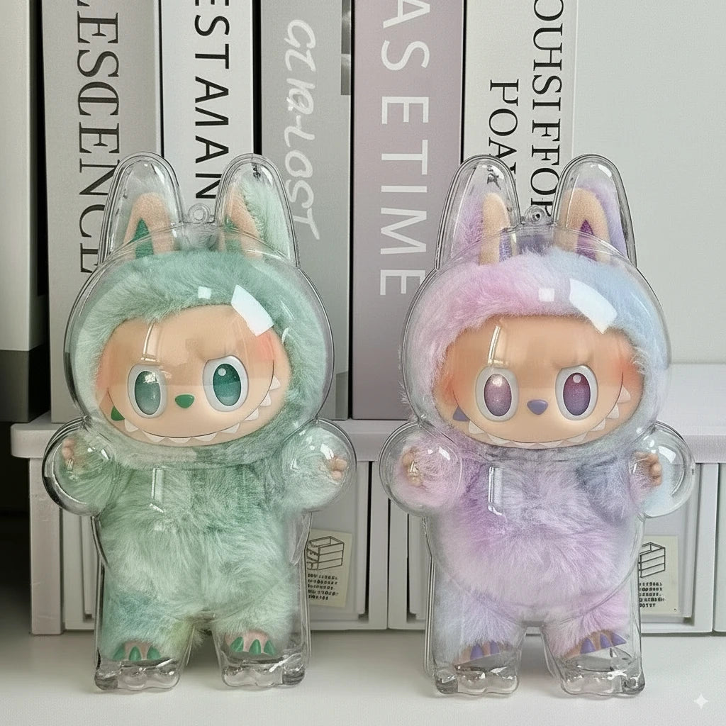 Labubu v2 展示單肩包 - Pop Mart 公仔透明 PVC 防塵袋