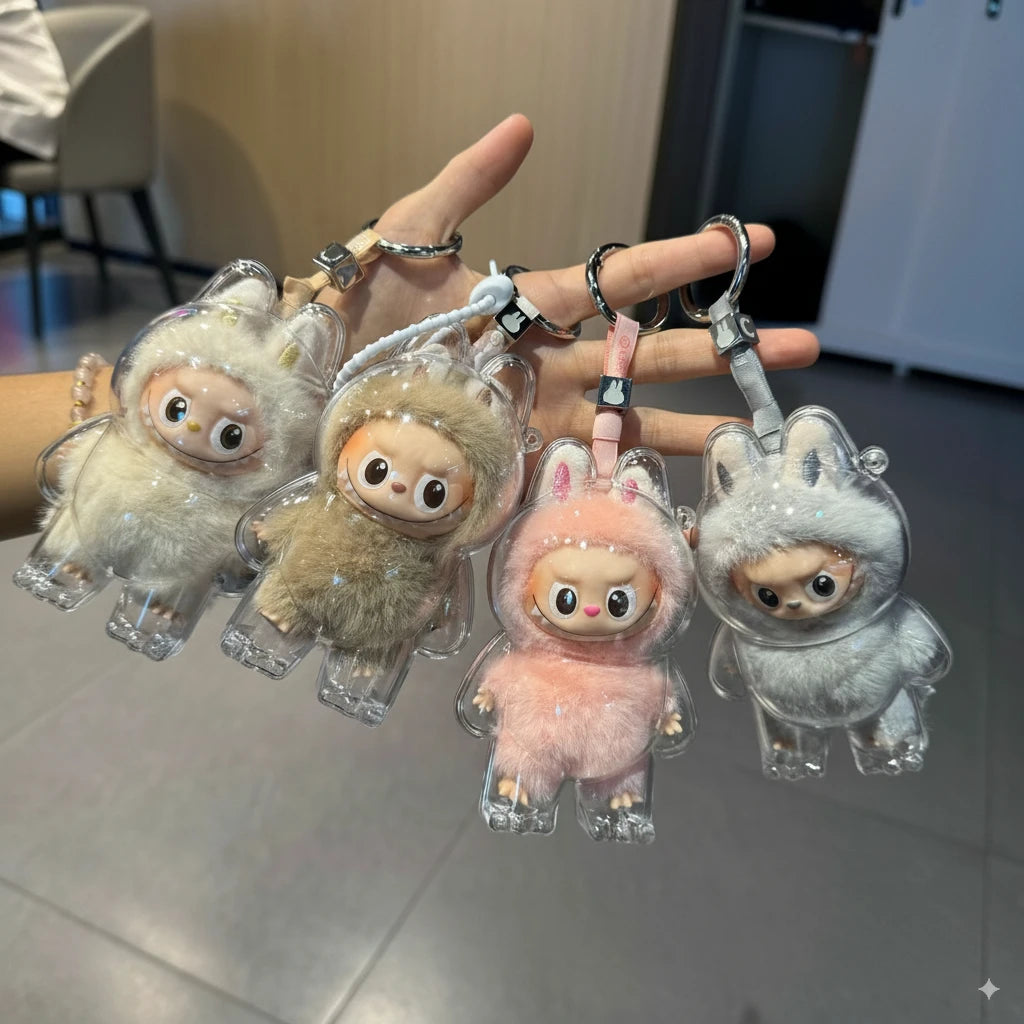 Labubu v2 展示單肩包 - Pop Mart 公仔透明 PVC 防塵袋