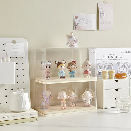 Multi-Level Display Case, Dust-proof, Tiered, with Rounded Corners