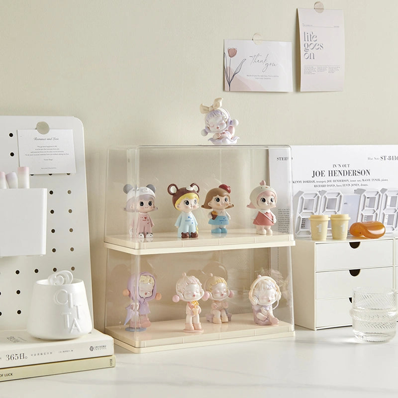 Multi-Level Display Case, Dust-proof, Tiered, with Rounded Corners