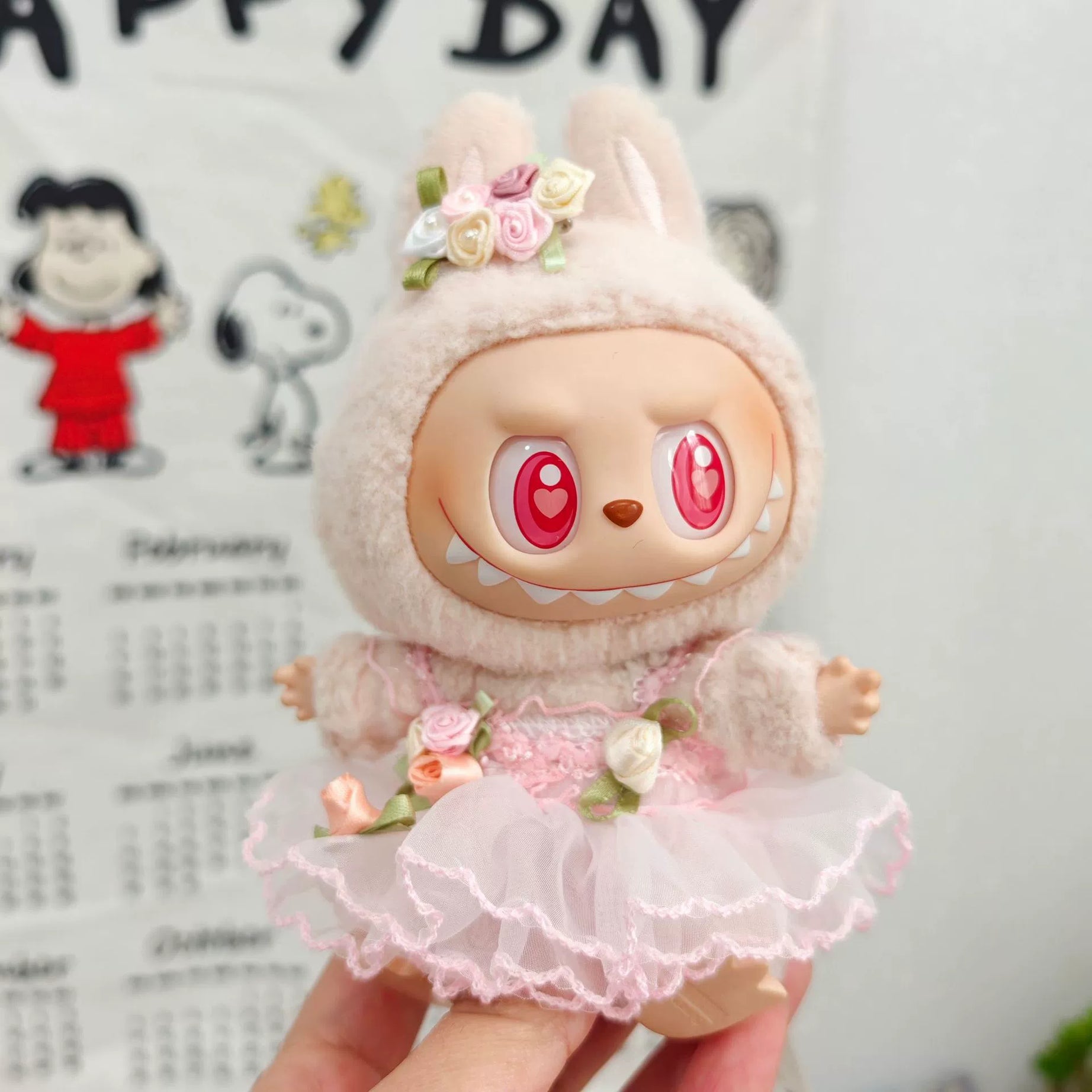 An image of pink fairy skirt for labubu by Fig Palace