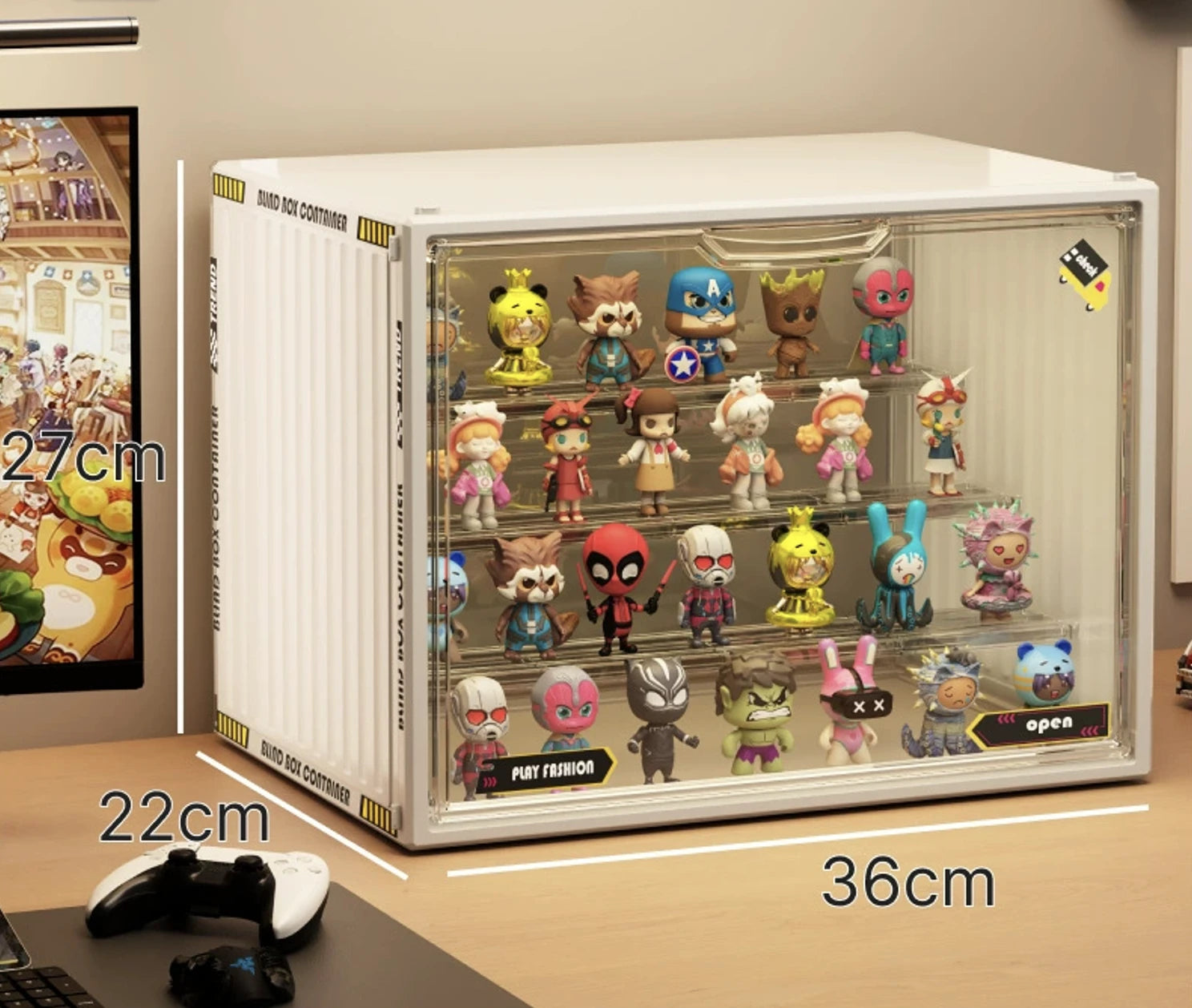 An image of a white large Clear Acrylic Display & Storage Case by FigPalace.