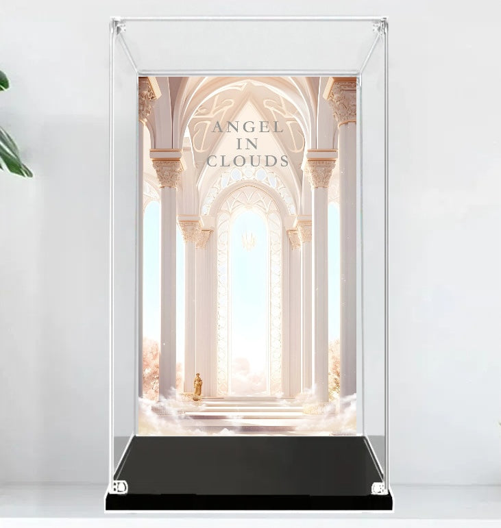 Zimomo Display Case, Perfect for Zimomo Vinyl Face Plush Dolls (Angel in Clouds, I FOUND YOU)