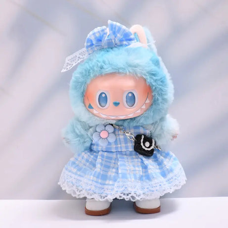 Figure Checkered Dress Clothes for Labubu