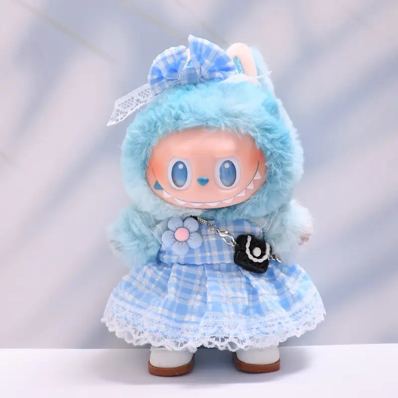 Figure Checkered Dress Clothes for Labubu