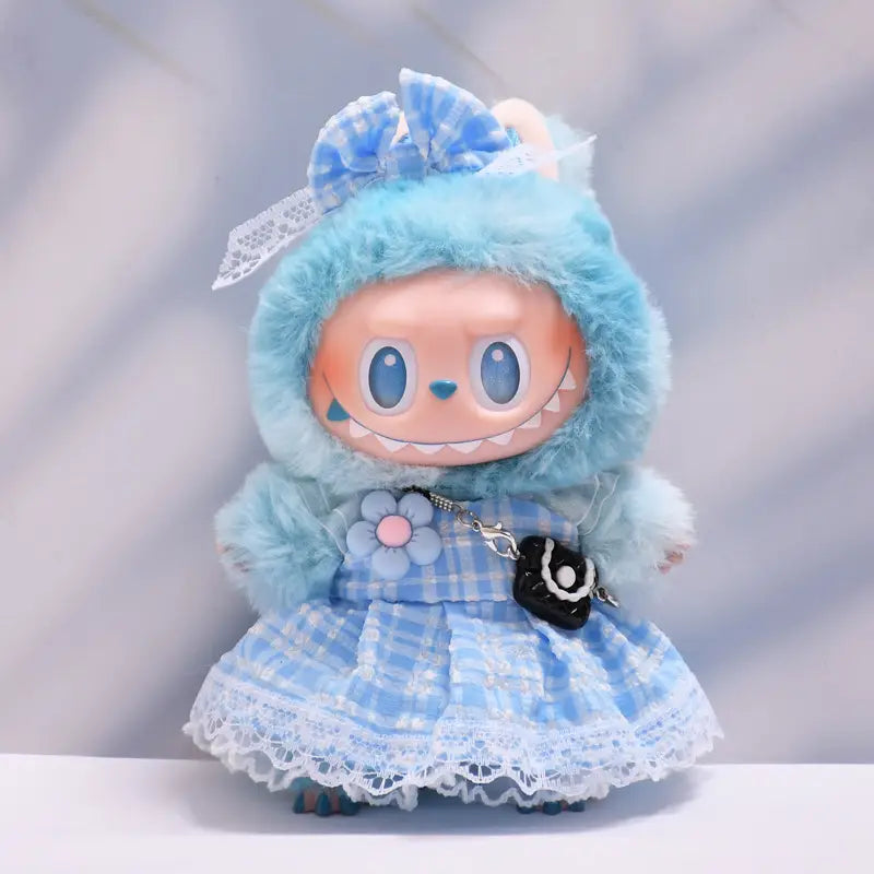 Figure Checkered Dress Clothes for Labubu