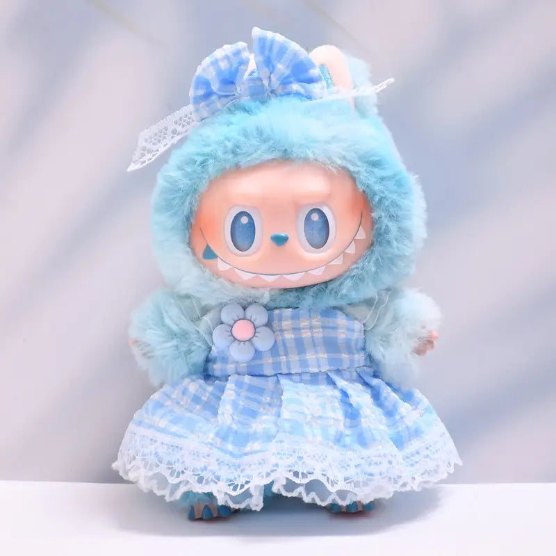 Figure Checkered Dress Clothes for Labubu