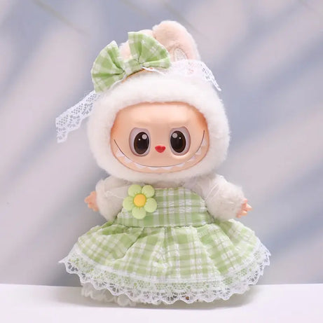 Figure Checkered Dress Clothes for Labubu