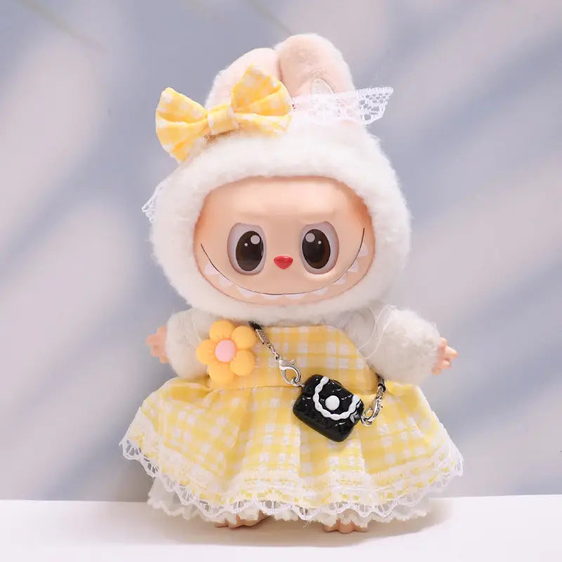 Figure Checkered Dress Clothes for Labubu