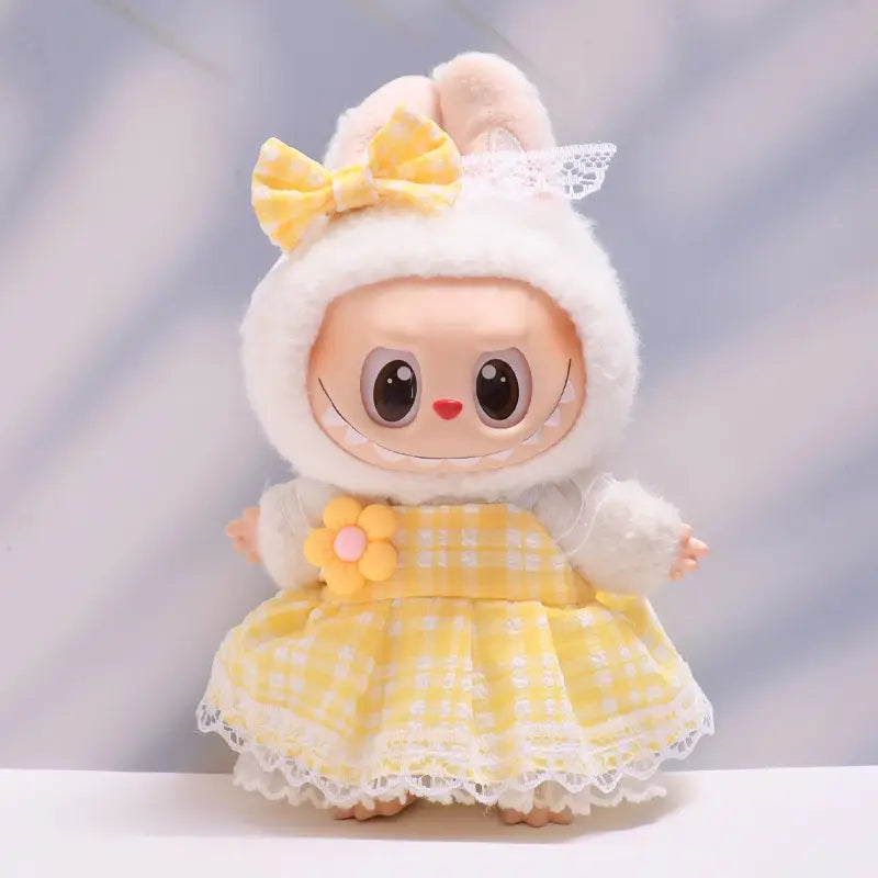 Figure Checkered Dress Clothes for Labubu