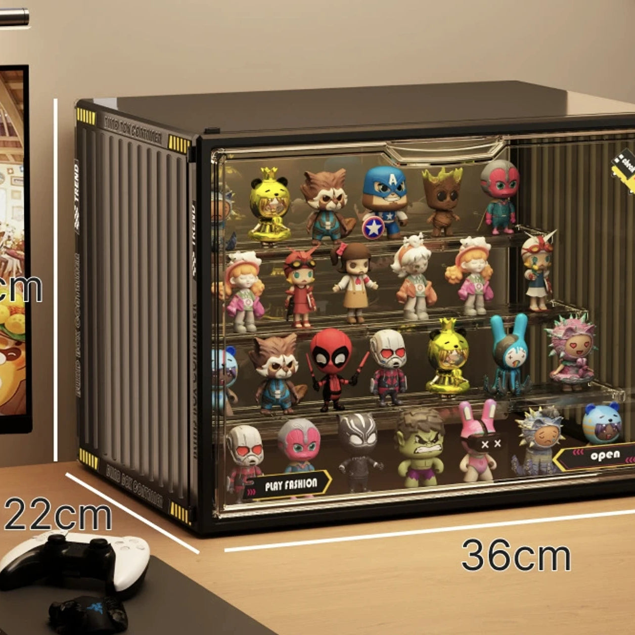 An image of a black large Clear Acrylic Display & Storage Case from FigPalace. 