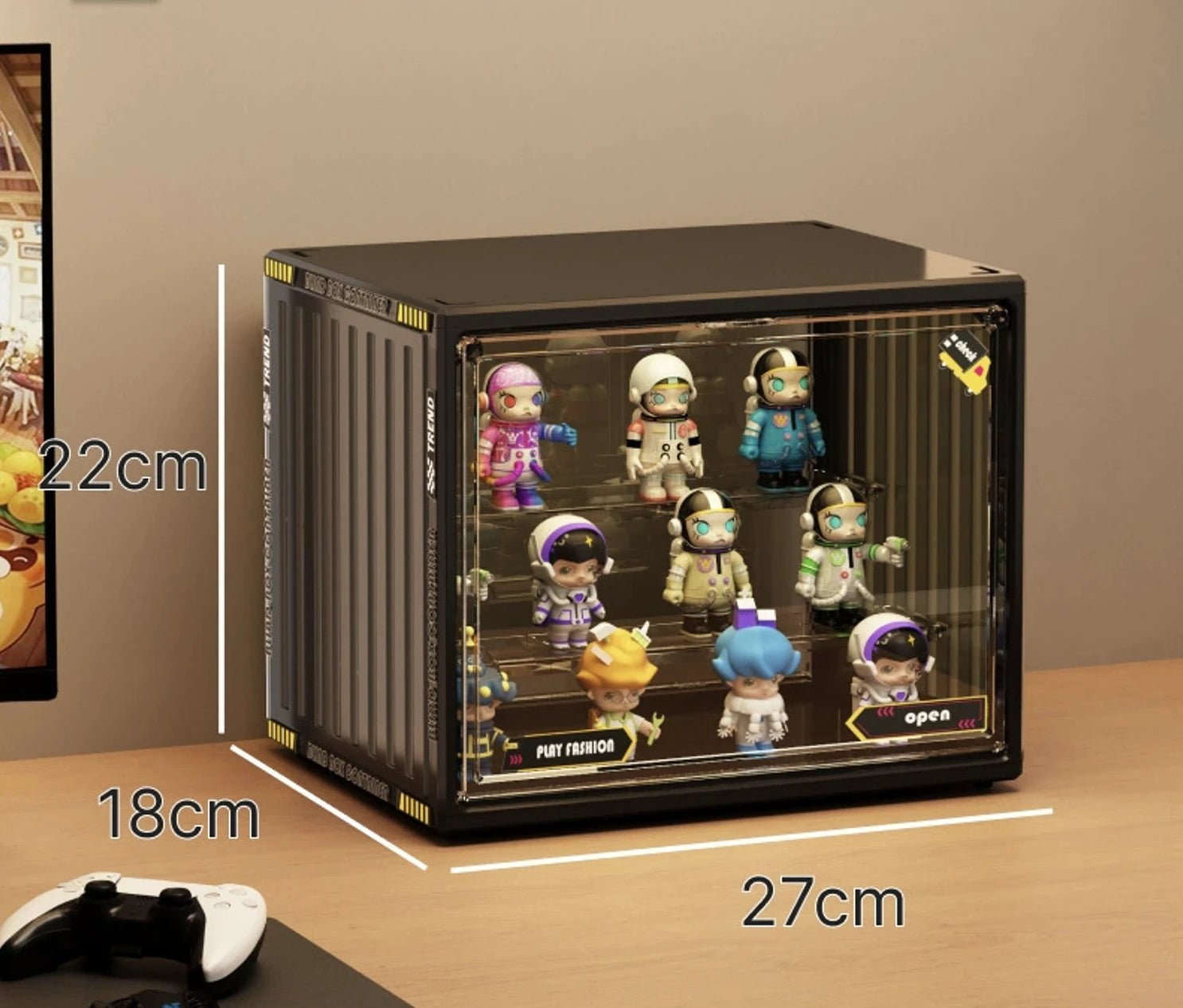 An image of a black small Clear Acrylic Display & Storage Case by FigPalace. 