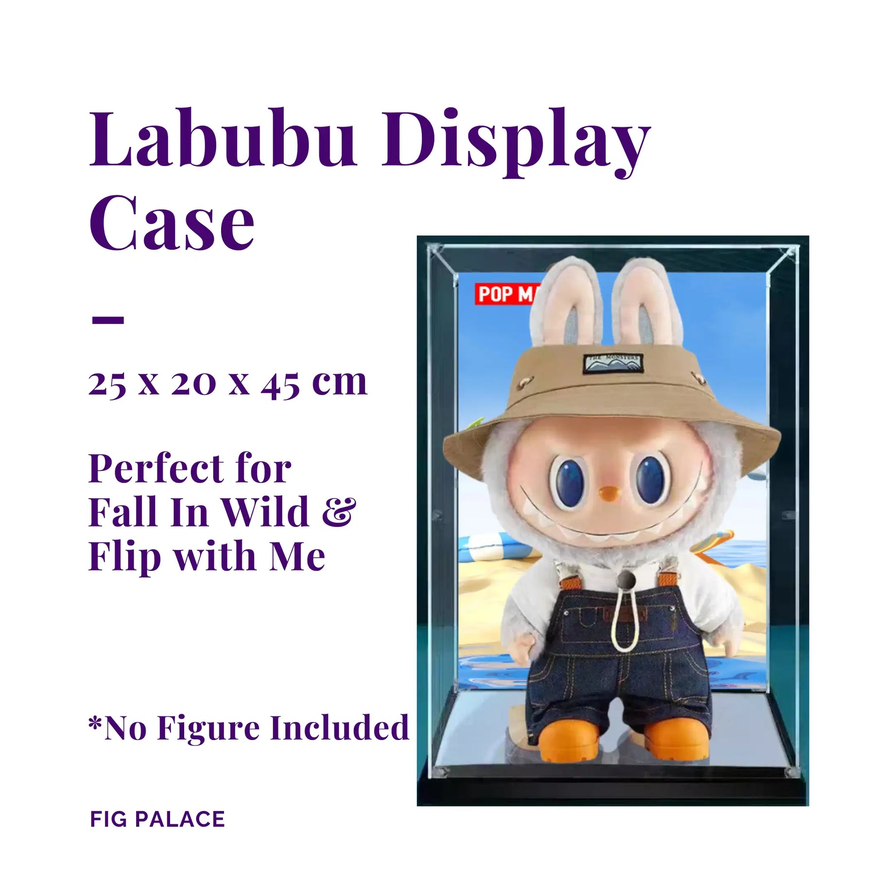 Labubu Display Case, Perfect for Big Labubu Vinyl Face Plush Dolls (Flip with Me, Fall in Wild)