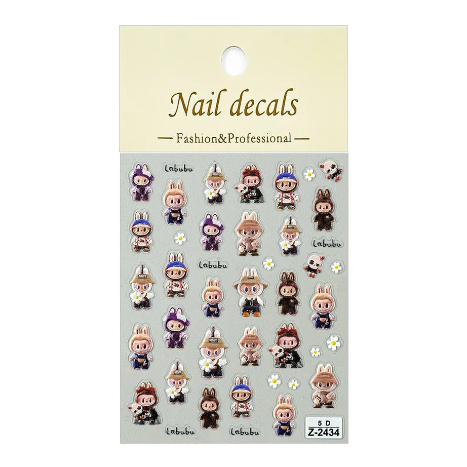 Labubu Cartoon Stickers (105pcs, 2 - 4 cm each)