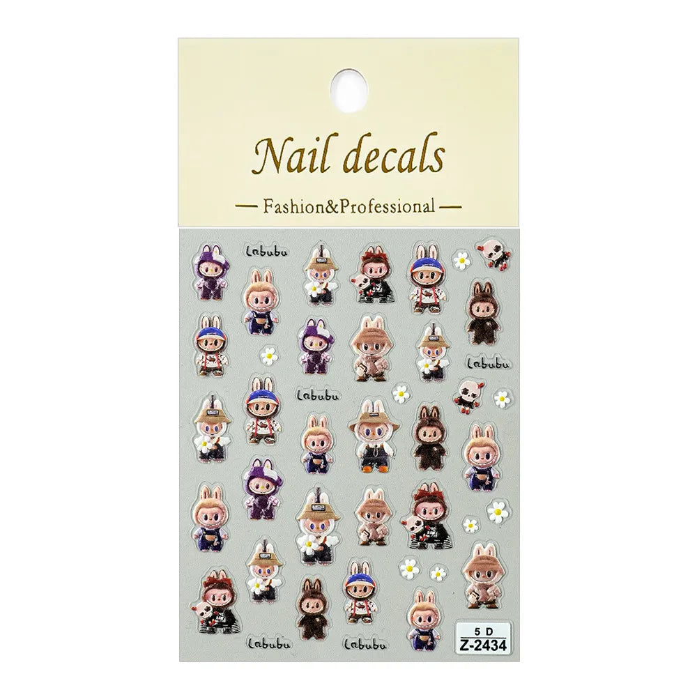 Labubu Cartoon Stickers (105pcs, 2 - 4 cm each)