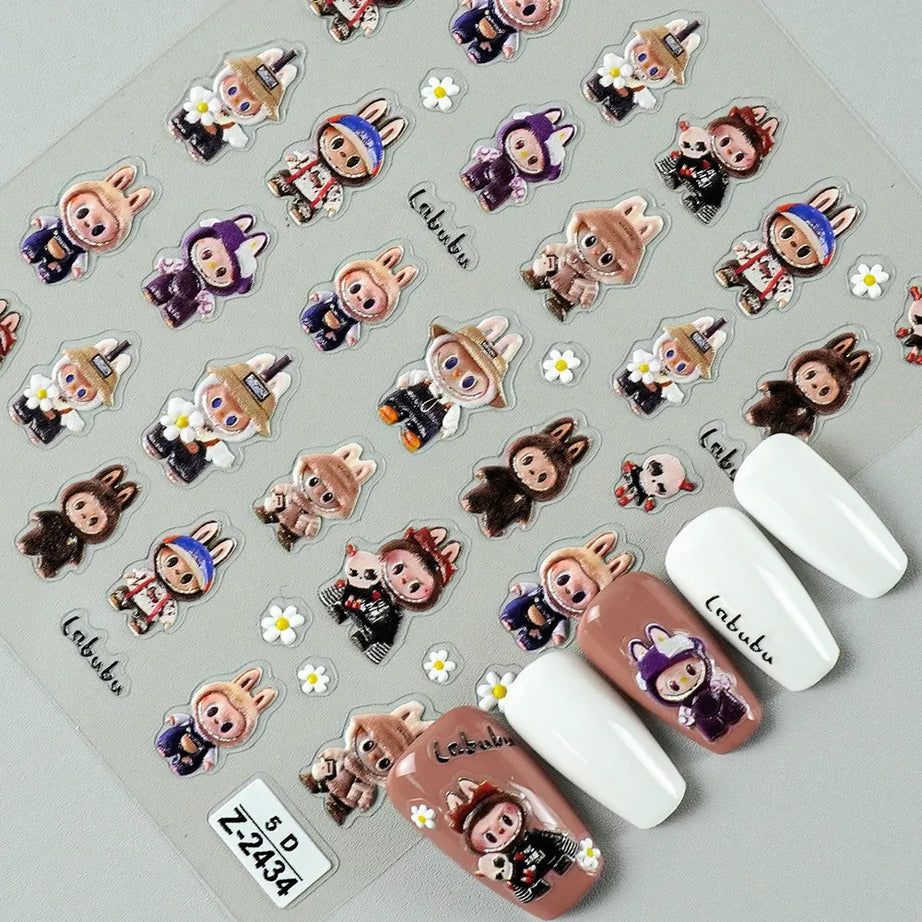 Labubu Cartoon Stickers (105pcs, 2 - 4 cm each)
