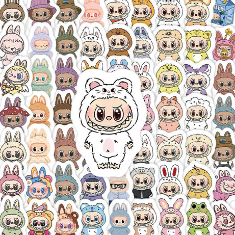 Labubu Cartoon Stickers (105pcs, 2 - 4 cm each)