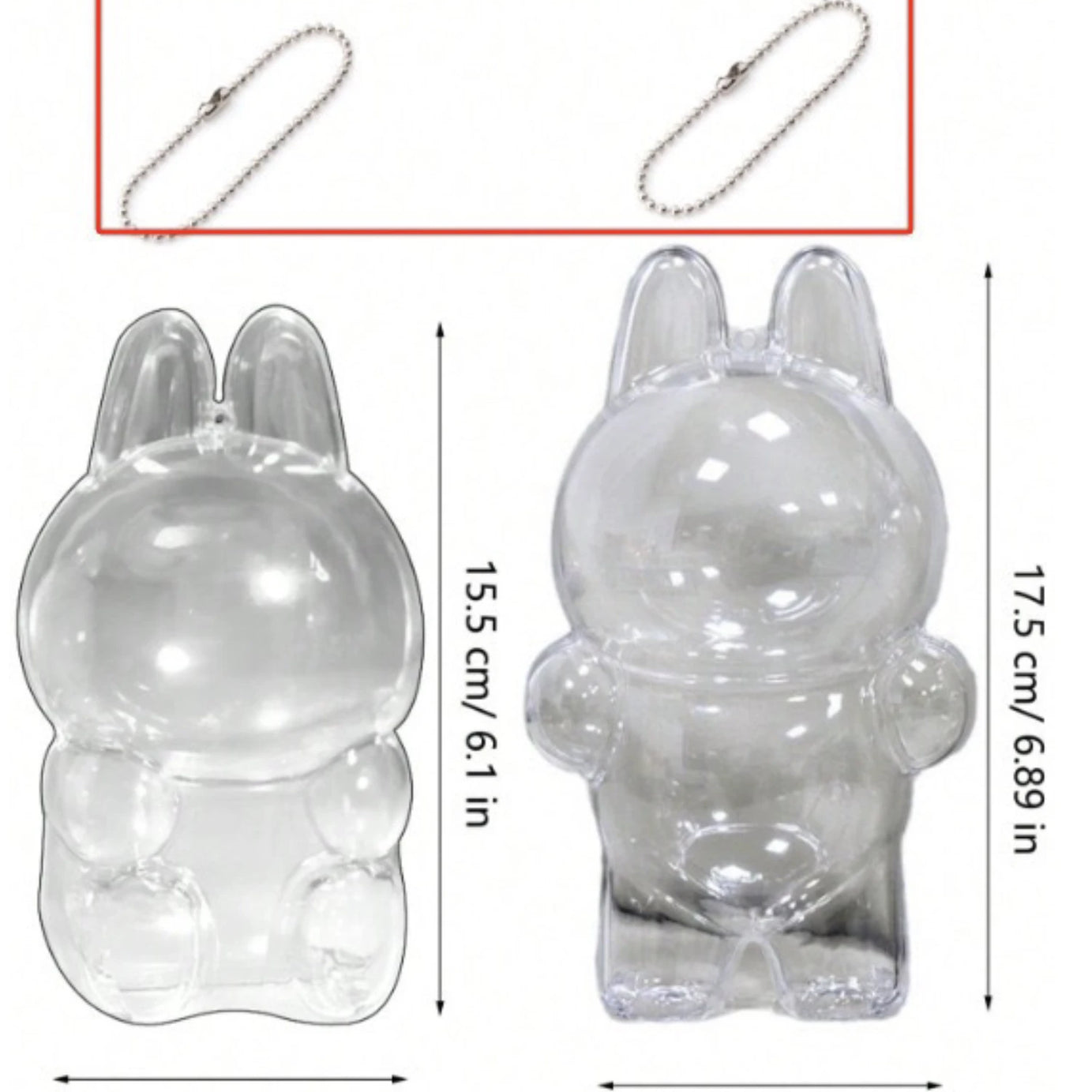 Size chart for FigPalace’s protective display cases for Pop Mart Labubu v1 and v2 figures. Available in two dimensions to perfectly fit both versions.