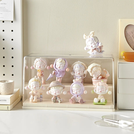Multi-Level Display Case, Dust-proof, Tiered, with Rounded Corners