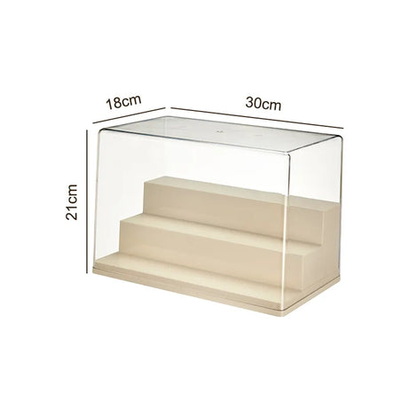 Multi-Level Display Case, Dust-proof, Tiered, with Rounded Corners