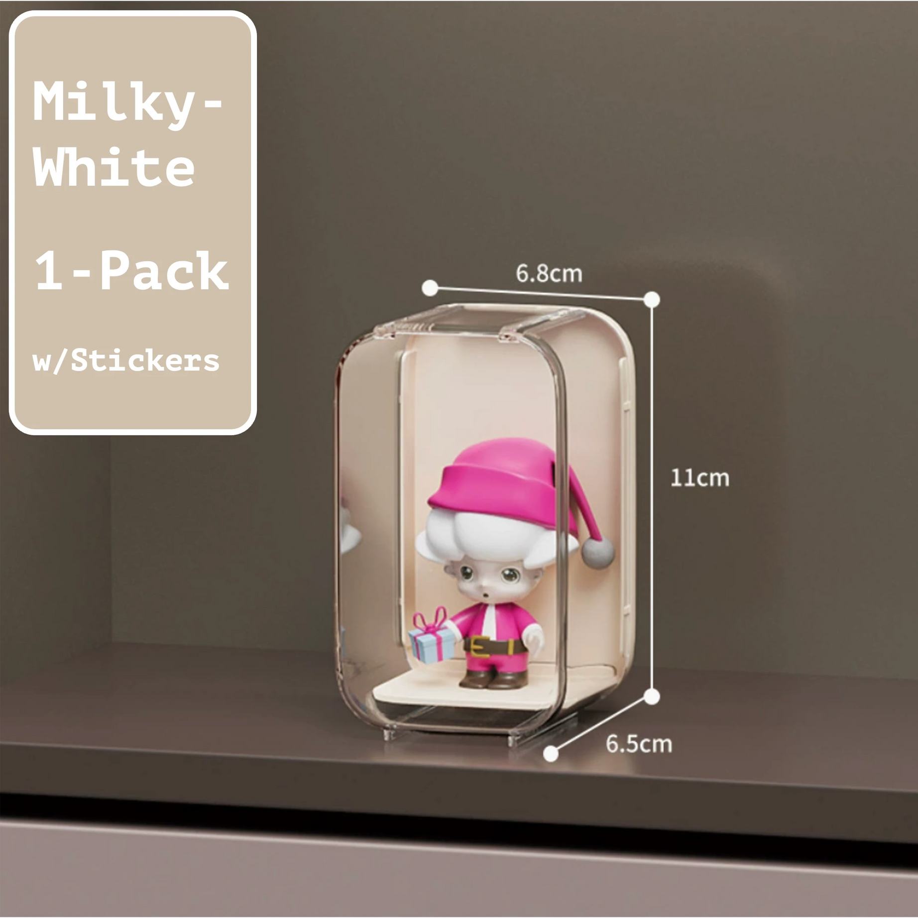 "Milky White Acrylic Display Shelf for Pop Mart Figures and Blind Box Collectibles – Single Unit"