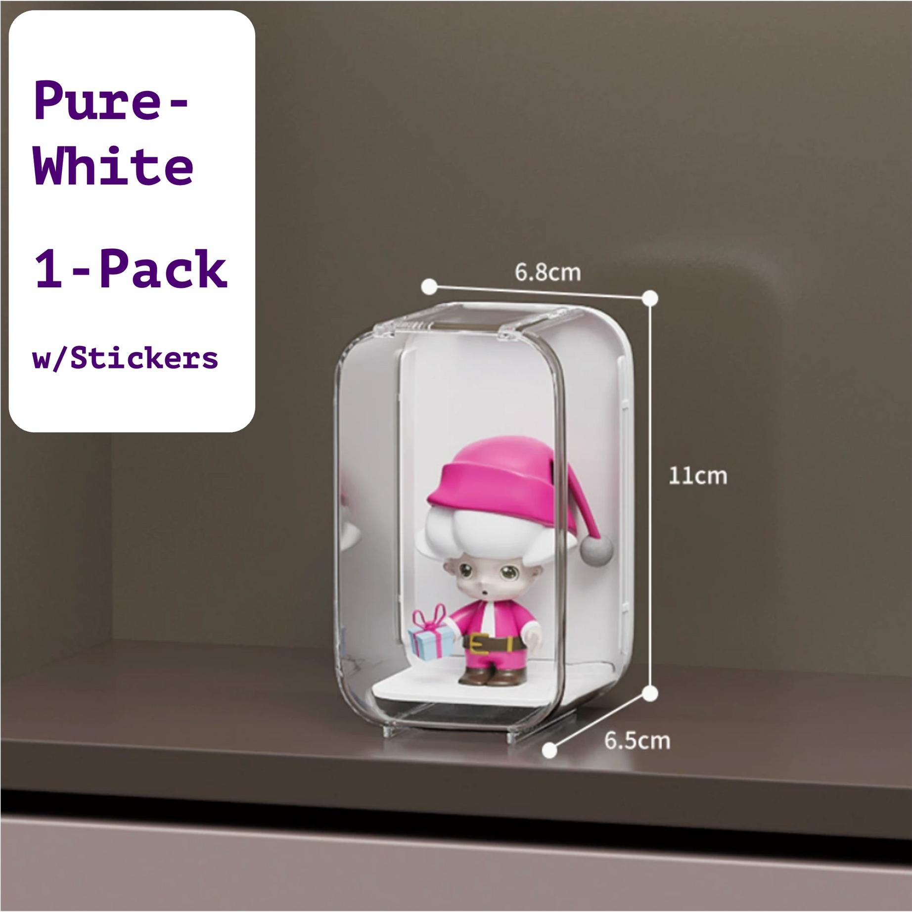 "Pure White Acrylic Display Shelf for Pop Mart Figures and Blind Box Collectibles – Single Unit"