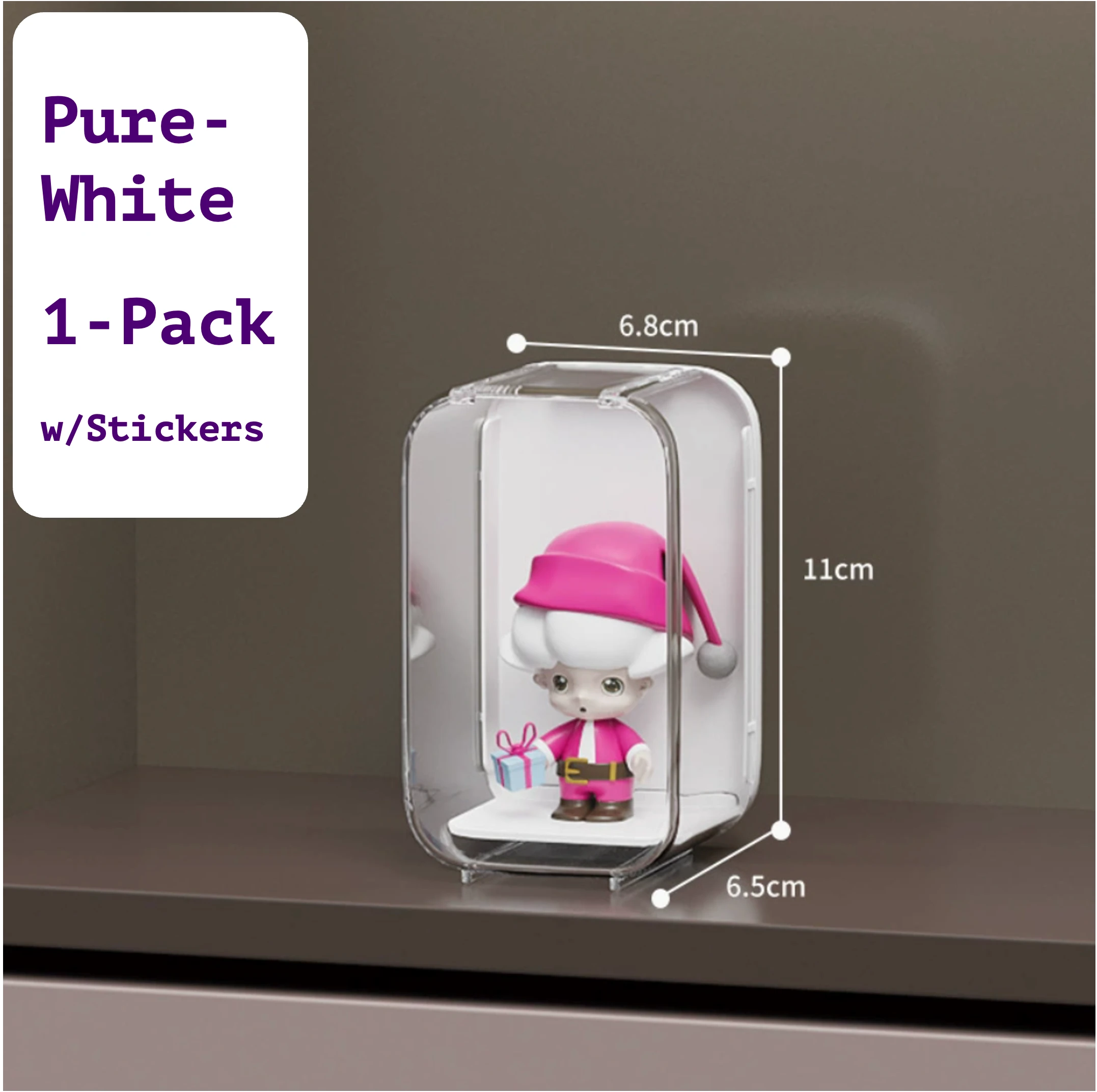 "Pure White Acrylic Display Shelf for Pop Mart Figures and Blind Box Collectibles – Single Unit"