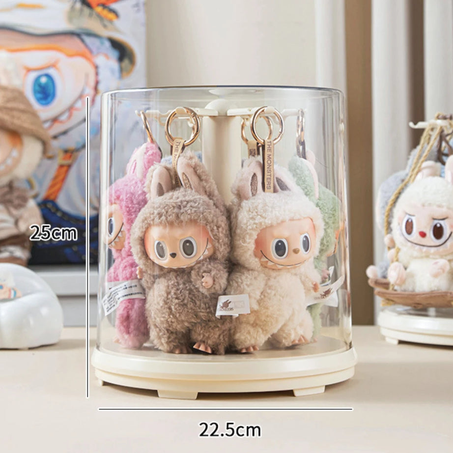 Rotating Transparent Display Case for Pop Mart Labubu – Fig