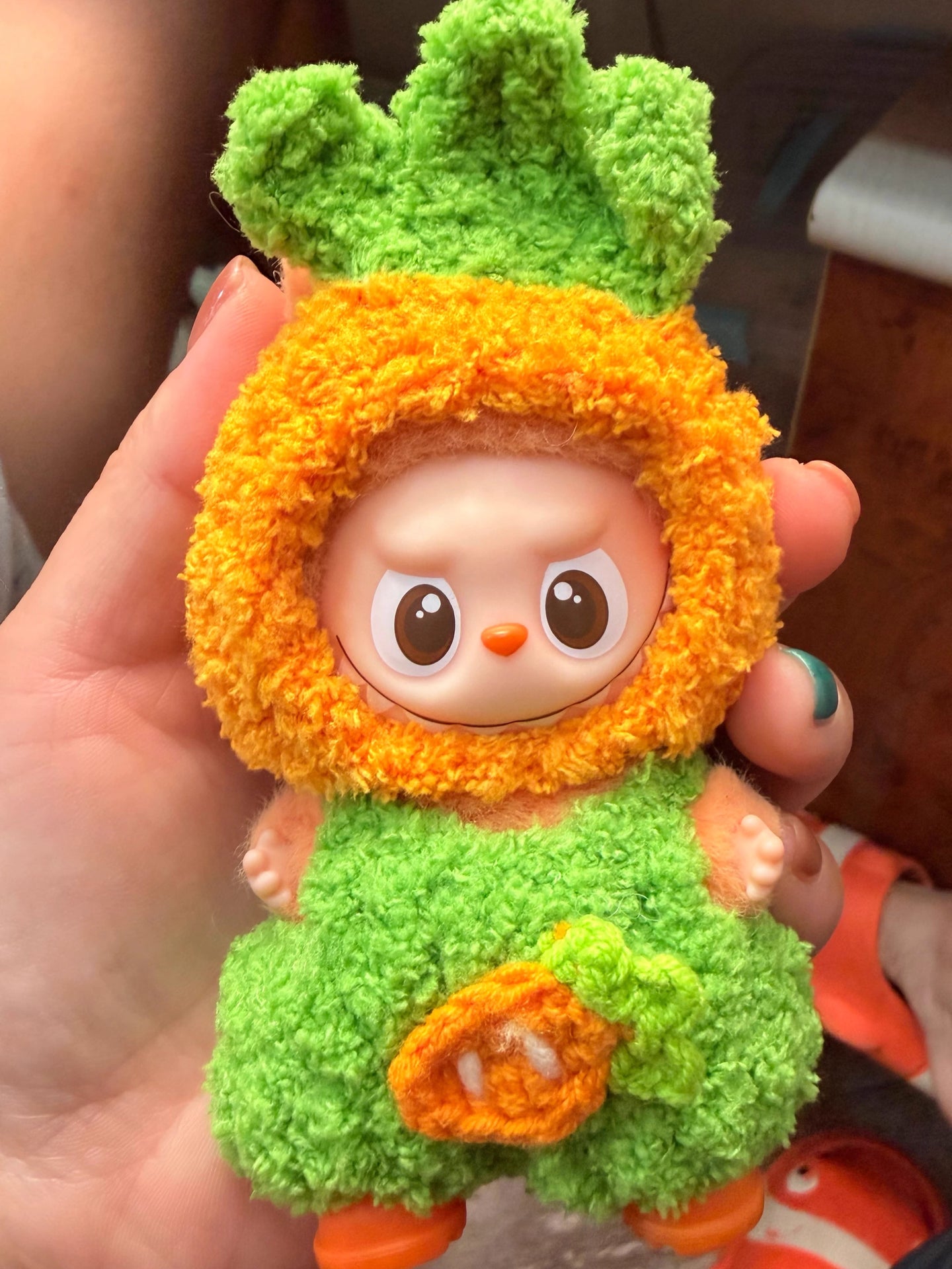 Carrot Costume Keychain | Labubu V4 Pin for Love Plush Outfit