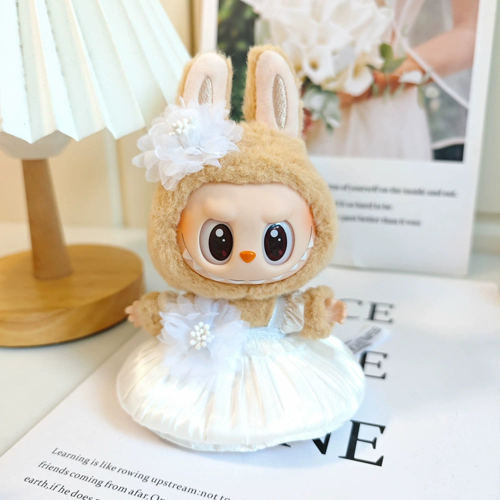 An image of white bud skirt for labubu by Fig Palace