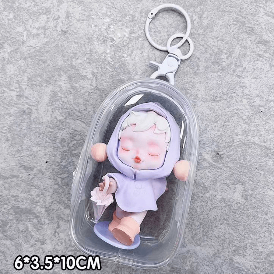 Pop Mart 小雕像展示包 - 時尚 PVC 盲盒收納袋 |防水有趣的設計