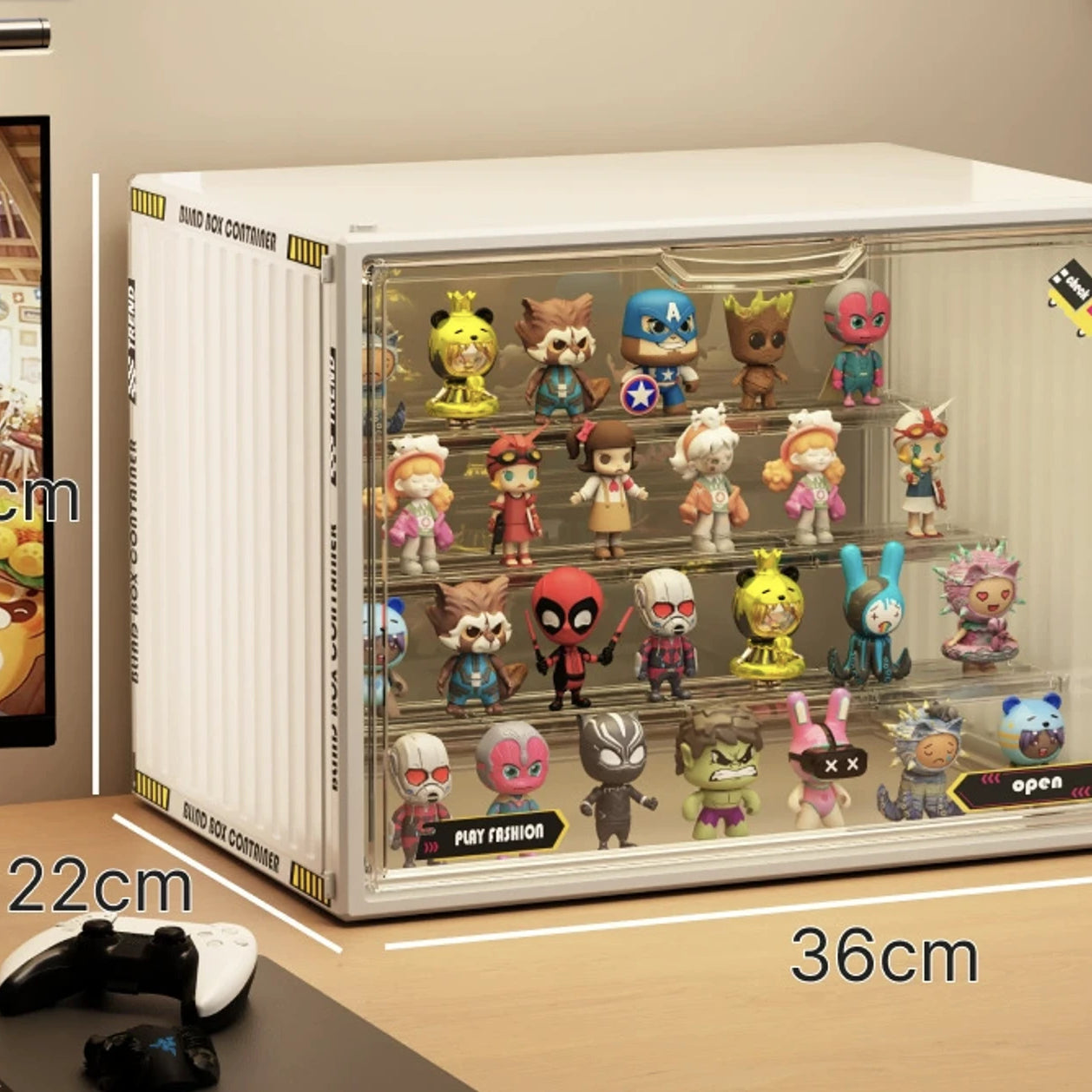 An image of a white large Clear Acrylic Display & Storage Case by FigPalace. 