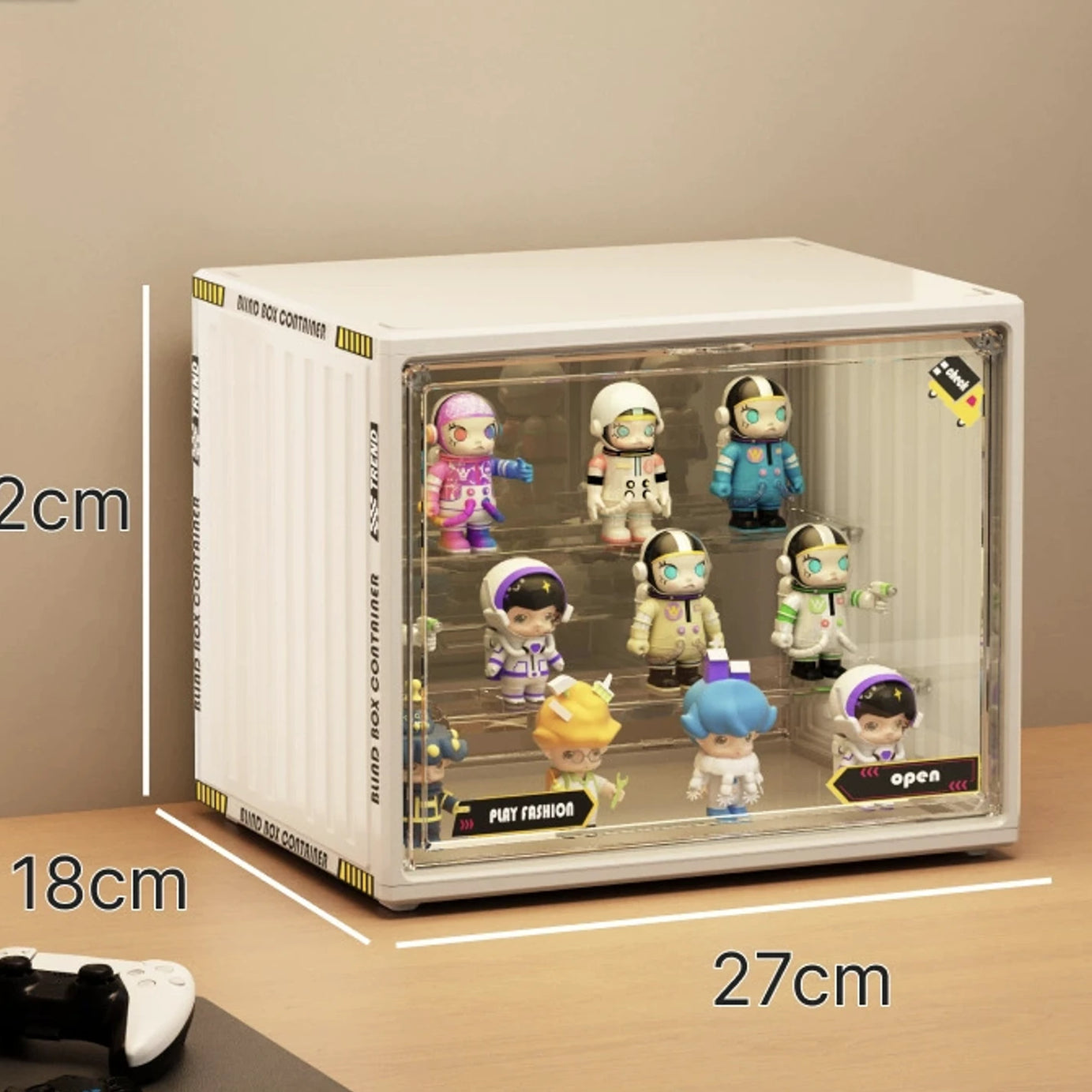 An image of a small white Clear Acrylic Display & Storage Case by FigPalace. 